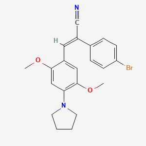 molecular formula C21H21BrN2O2 B4796404 2-(4-bromophenyl)-3-[2,5-dimethoxy-4-(1-pyrrolidinyl)phenyl]acrylonitrile 