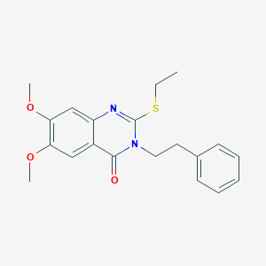 molecular formula C20H22N2O3S B4796414 2-(ethylthio)-6,7-dimethoxy-3-(2-phenylethyl)-4(3H)-quinazolinone 