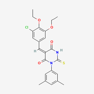 molecular formula C23H23ClN2O4S B4796422 5-(3-chloro-4,5-diethoxybenzylidene)-1-(3,5-dimethylphenyl)-2-thioxodihydro-4,6(1H,5H)-pyrimidinedione 