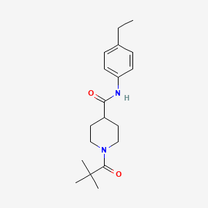 molecular formula C19H28N2O2 B4796428 1-(2,2-dimethylpropanoyl)-N-(4-ethylphenyl)-4-piperidinecarboxamide 