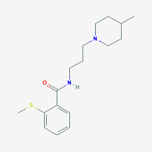 molecular formula C17H26N2OS B4796436 N-[3-(4-methyl-1-piperidinyl)propyl]-2-(methylthio)benzamide 