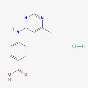 molecular formula C12H12ClN3O2 B4796458 4-[(6-methylpyrimidin-4-yl)amino]benzoic acid hydrochloride 