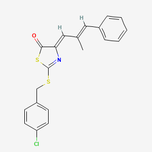 molecular formula C20H16ClNOS2 B4796464 2-[(4-chlorobenzyl)thio]-4-(2-methyl-3-phenyl-2-propen-1-ylidene)-1,3-thiazol-5(4H)-one 
