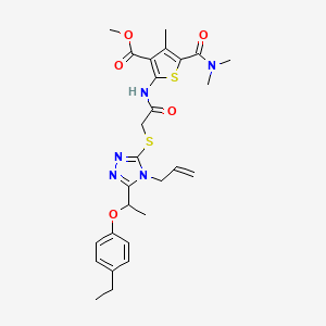 methyl 2-{[({4-allyl-5-[1-(4-ethylphenoxy)ethyl]-4H-1,2,4-triazol-3-yl}thio)acetyl]amino}-5-[(dimethylamino)carbonyl]-4-methyl-3-thiophenecarboxylate