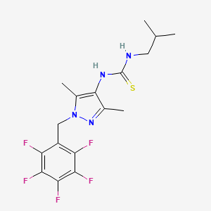 molecular formula C17H19F5N4S B4796484 N-[3,5-dimethyl-1-(pentafluorobenzyl)-1H-pyrazol-4-yl]-N'-isobutylthiourea 