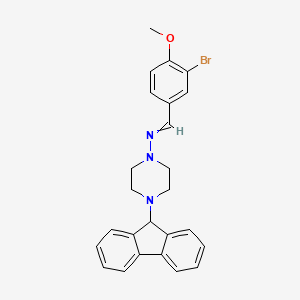 molecular formula C25H24BrN3O B4796488 N-(3-bromo-4-methoxybenzylidene)-4-(9H-fluoren-9-yl)-1-piperazinamine 