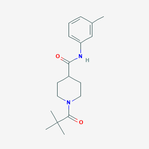 molecular formula C18H26N2O2 B4796490 1-(2,2-dimethylpropanoyl)-N-(3-methylphenyl)-4-piperidinecarboxamide 