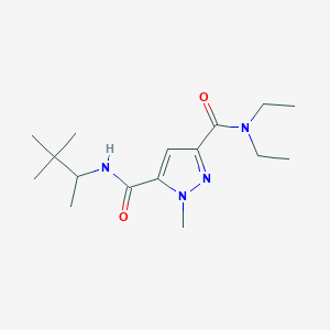 molecular formula C16H28N4O2 B4796508 N~3~,N~3~-diethyl-1-methyl-N~5~-(1,2,2-trimethylpropyl)-1H-pyrazole-3,5-dicarboxamide 