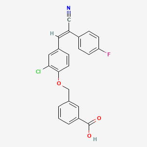 molecular formula C23H15ClFNO3 B4796514 3-({2-chloro-4-[2-cyano-2-(4-fluorophenyl)vinyl]phenoxy}methyl)benzoic acid 