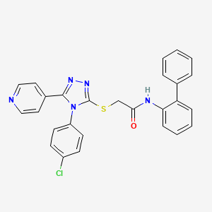 molecular formula C27H20ClN5OS B4796560 N-2-biphenylyl-2-{[4-(4-chlorophenyl)-5-(4-pyridinyl)-4H-1,2,4-triazol-3-yl]thio}acetamide 