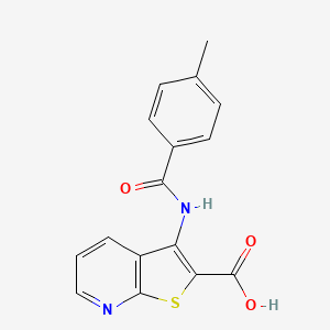 molecular formula C16H12N2O3S B4796568 3-[(4-methylbenzoyl)amino]thieno[2,3-b]pyridine-2-carboxylic acid 