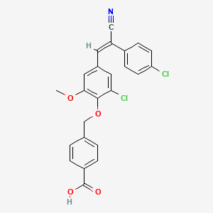 molecular formula C24H17Cl2NO4 B4796572 4-({2-chloro-4-[2-(4-chlorophenyl)-2-cyanovinyl]-6-methoxyphenoxy}methyl)benzoic acid 