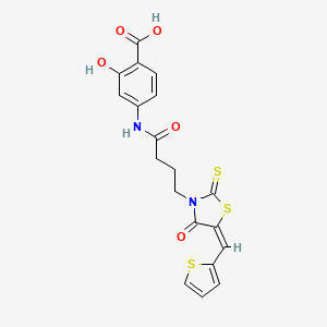 2-hydroxy-4-({4-[4-oxo-5-(2-thienylmethylene)-2-thioxo-1,3-thiazolidin-3-yl]butanoyl}amino)benzoic acid