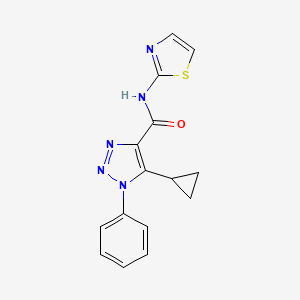 molecular formula C15H13N5OS B4796638 5-cyclopropyl-1-phenyl-N-1,3-thiazol-2-yl-1H-1,2,3-triazole-4-carboxamide 