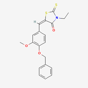 molecular formula C20H19NO3S2 B4796658 5-[4-(benzyloxy)-3-methoxybenzylidene]-3-ethyl-2-thioxo-1,3-thiazolidin-4-one 