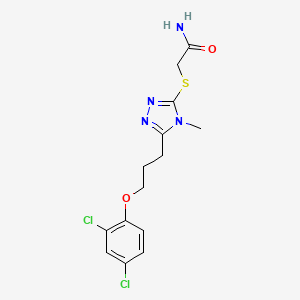 molecular formula C14H16Cl2N4O2S B4796662 2-({5-[3-(2,4-dichlorophenoxy)propyl]-4-methyl-4H-1,2,4-triazol-3-yl}thio)acetamide 