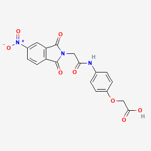 molecular formula C18H13N3O8 B4796670 (4-{[(5-nitro-1,3-dioxo-1,3-dihydro-2H-isoindol-2-yl)acetyl]amino}phenoxy)acetic acid 