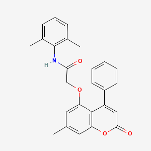 molecular formula C26H23NO4 B4796671 N-(2,6-dimethylphenyl)-2-[(7-methyl-2-oxo-4-phenyl-2H-chromen-5-yl)oxy]acetamide 