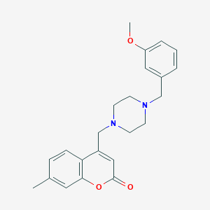 molecular formula C23H26N2O3 B4796677 4-{[4-(3-methoxybenzyl)-1-piperazinyl]methyl}-7-methyl-2H-chromen-2-one 