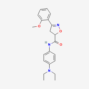 molecular formula C21H25N3O3 B4796679 N-[4-(diethylamino)phenyl]-3-(2-methoxyphenyl)-4,5-dihydro-5-isoxazolecarboxamide 