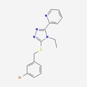 molecular formula C16H15BrN4S B4796699 2-{5-[(3-bromobenzyl)thio]-4-ethyl-4H-1,2,4-triazol-3-yl}pyridine CAS No. 587013-20-5