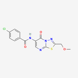 4-chloro-N-[2-(methoxymethyl)-5-oxo-5H-[1,3,4]thiadiazolo[3,2-a]pyrimidin-6-yl]benzamide