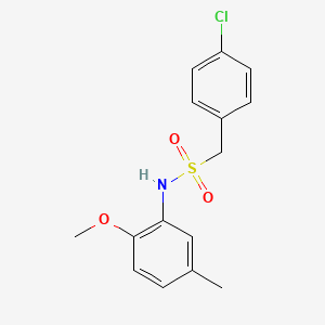 molecular formula C15H16ClNO3S B4796724 1-(4-chlorophenyl)-N-(2-methoxy-5-methylphenyl)methanesulfonamide 