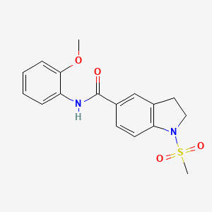 molecular formula C17H18N2O4S B4796727 1-METHANESULFONYL-N-(2-METHOXYPHENYL)-2,3-DIHYDRO-1H-INDOLE-5-CARBOXAMIDE 