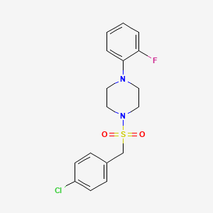 1-[(4-CHLOROPHENYL)METHANESULFONYL]-4-(2-FLUOROPHENYL)PIPERAZINE