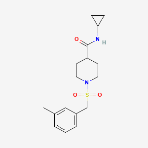 molecular formula C17H24N2O3S B4796744 N-CYCLOPROPYL-1-[(3-METHYLPHENYL)METHANESULFONYL]PIPERIDINE-4-CARBOXAMIDE 