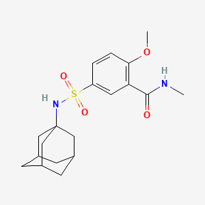 molecular formula C19H26N2O4S B4796768 5-[(1-adamantylamino)sulfonyl]-2-methoxy-N-methylbenzamide 