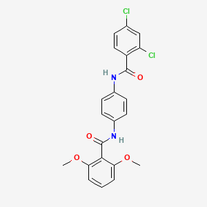 molecular formula C22H18Cl2N2O4 B4796793 2,4-dichloro-N-{4-[(2,6-dimethoxybenzoyl)amino]phenyl}benzamide 