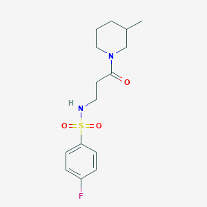 molecular formula C15H21FN2O3S B4796817 4-fluoro-N-[3-(3-methyl-1-piperidinyl)-3-oxopropyl]benzenesulfonamide 