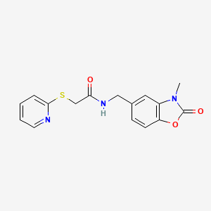 N-[(3-methyl-2-oxo-2,3-dihydro-1,3-benzoxazol-5-yl)methyl]-2-(2-pyridinylthio)acetamide