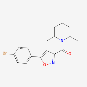 molecular formula C17H19BrN2O2 B4796835 1-{[5-(4-bromophenyl)-3-isoxazolyl]carbonyl}-2,6-dimethylpiperidine 