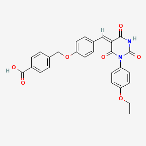 4-[(4-{[1-(4-ethoxyphenyl)-2,4,6-trioxotetrahydro-5(2H)-pyrimidinylidene]methyl}phenoxy)methyl]benzoic acid