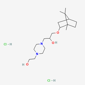 molecular formula C19H38Cl2N2O3 B4796923 1-[4-(2-Hydroxyethyl)piperazin-1-YL]-3-({1,7,7-trimethylbicyclo[2.2.1]heptan-2-YL}oxy)propan-2-OL dihydrochloride 