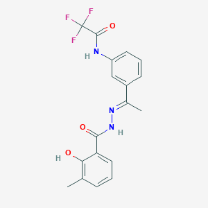 2,2,2-trifluoro-N-{3-[N-(2-hydroxy-3-methylbenzoyl)ethanehydrazonoyl]phenyl}acetamide