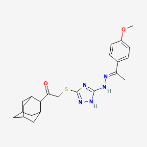 1-(2-adamantyl)-2-[(5-{2-[1-(4-methoxyphenyl)ethylidene]hydrazino}-4H-1,2,4-triazol-3-yl)thio]ethanone