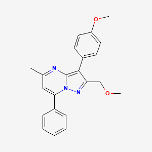 molecular formula C22H21N3O2 B4796986 2-(methoxymethyl)-3-(4-methoxyphenyl)-5-methyl-7-phenylpyrazolo[1,5-a]pyrimidine 