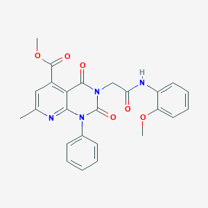 molecular formula C25H22N4O6 B4796992 METHYL 3-{[(2-METHOXYPHENYL)CARBAMOYL]METHYL}-7-METHYL-2,4-DIOXO-1-PHENYL-1H,2H,3H,4H-PYRIDO[2,3-D]PYRIMIDINE-5-CARBOXYLATE 