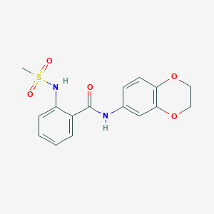 molecular formula C16H16N2O5S B4797003 N-(2,3-dihydro-1,4-benzodioxin-6-yl)-2-[(methylsulfonyl)amino]benzamide 