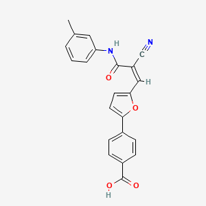 molecular formula C22H16N2O4 B4797016 4-(5-{(1Z)-2-cyano-3-[(3-methylphenyl)amino]-3-oxoprop-1-en-1-yl}furan-2-yl)benzoic acid 