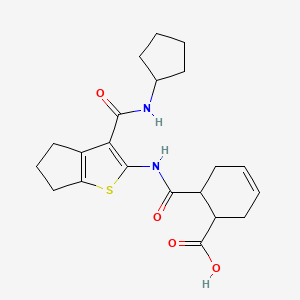 6-{[3-(cyclopentylcarbamoyl)-5,6-dihydro-4H-cyclopenta[b]thiophen-2-yl]carbamoyl}cyclohex-3-ene-1-carboxylic acid