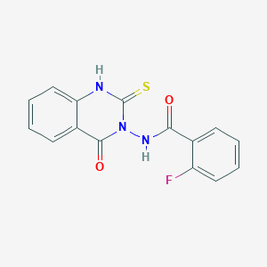 2-fluoro-N-(2-mercapto-4-oxo-3(4H)-quinazolinyl)benzamide