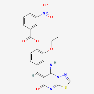 molecular formula C21H15N5O6S B4797143 [2-ethoxy-4-[(E)-(5-imino-7-oxo-[1,3,4]thiadiazolo[3,2-a]pyrimidin-6-ylidene)methyl]phenyl] 3-nitrobenzoate 