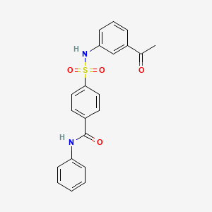 molecular formula C21H18N2O4S B4797148 4-[(3-acetylphenyl)sulfamoyl]-N-phenylbenzamide 