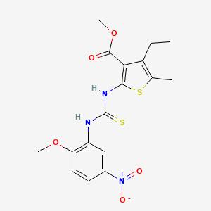 molecular formula C17H19N3O5S2 B4797164 methyl 4-ethyl-2-({[(2-methoxy-5-nitrophenyl)amino]carbonothioyl}amino)-5-methyl-3-thiophenecarboxylate 