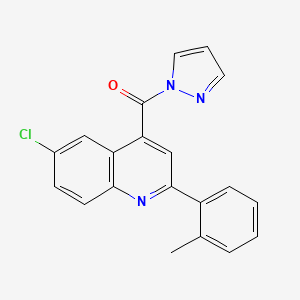 6-chloro-2-(2-methylphenyl)-4-(1H-pyrazol-1-ylcarbonyl)quinoline