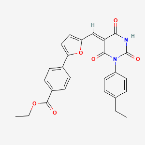 ethyl 4-(5-{[1-(4-ethylphenyl)-2,4,6-trioxotetrahydro-5(2H)-pyrimidinylidene]methyl}-2-furyl)benzoate